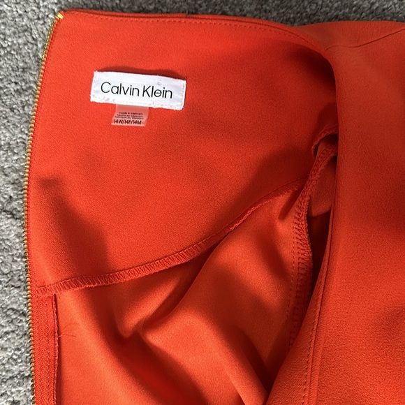 Calvin Klein Tangerine Orange dress. - Picture 3 of 7